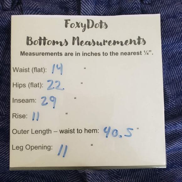 Urban Outfitters 100% Cotton Wide Leg Pleated Herringbone High Rise Blue Pant XS - Picture 8 of 13